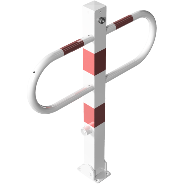 Passage and | car-park barrier | foldable with | triangular lock | hot-dip galvanized and white coated withred reflecting stripes